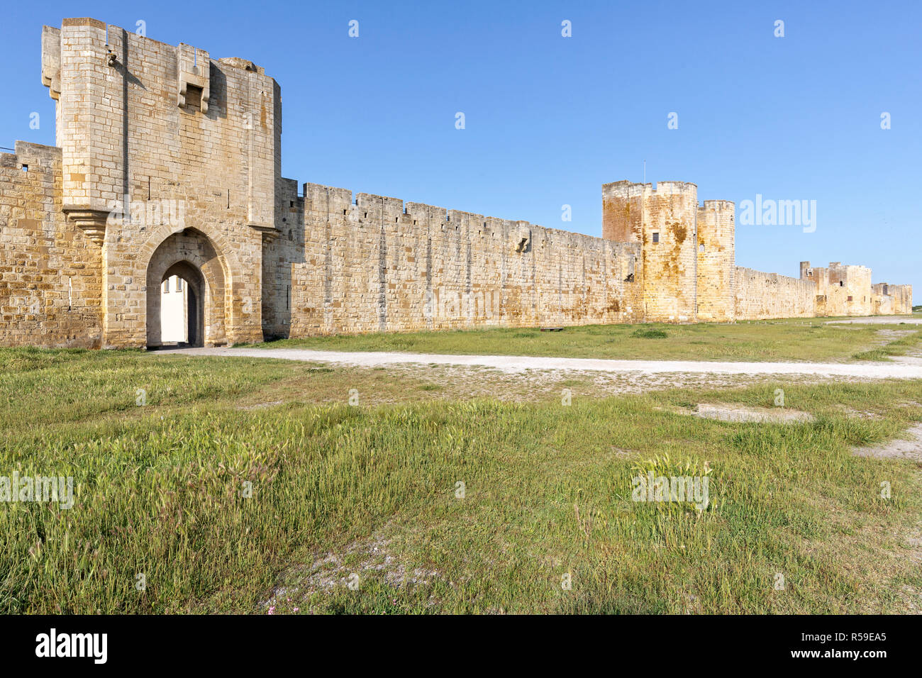the historic fortress in aigues-mortes,southern france Stock Photo
