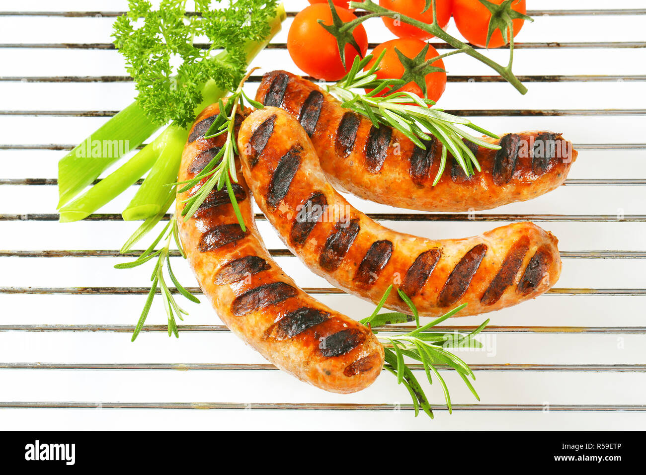 Grilled German sausages Stock Photo Alamy