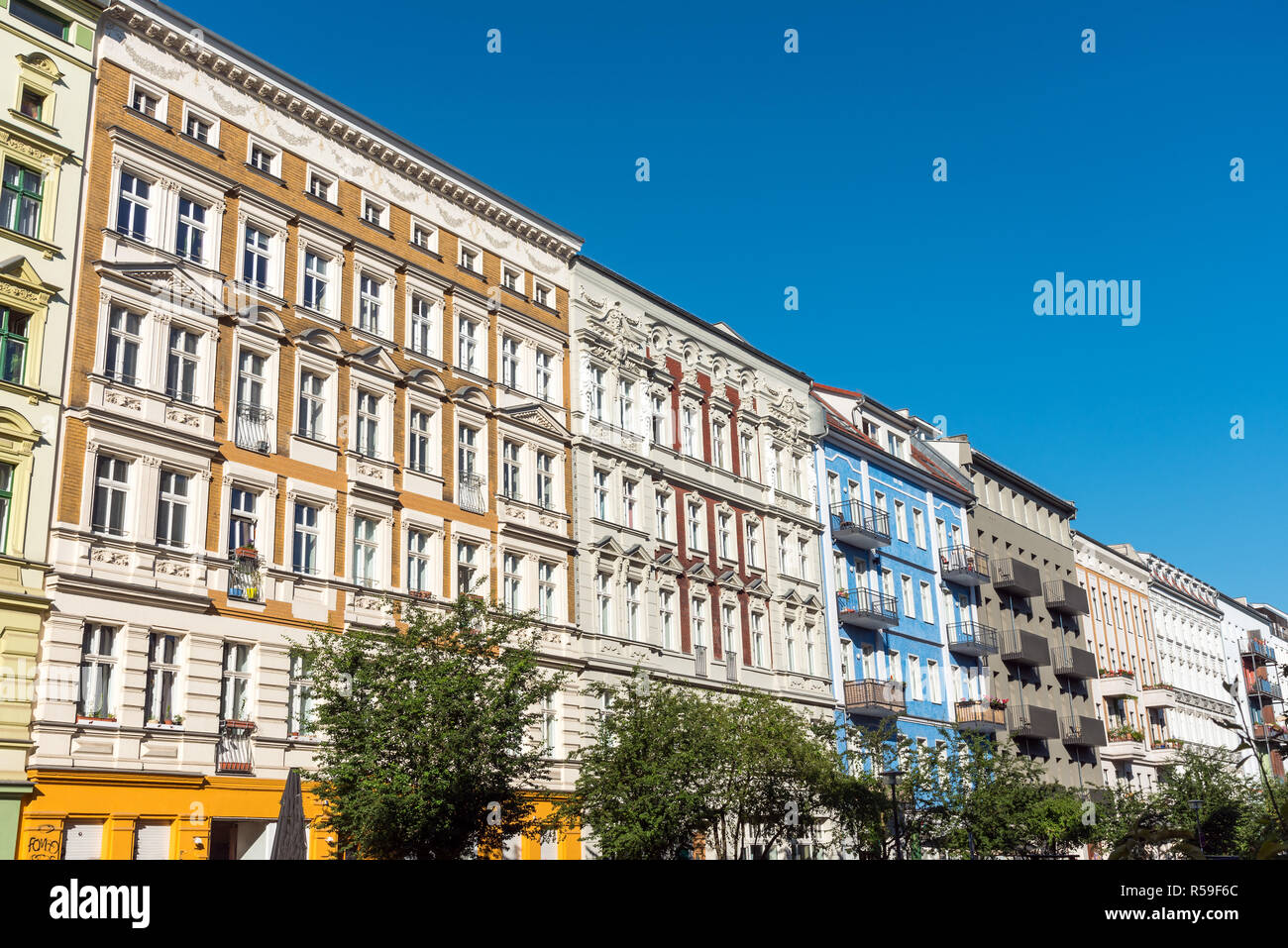 renovated old buildings in prenzlauer berg in berlin Stock Photo