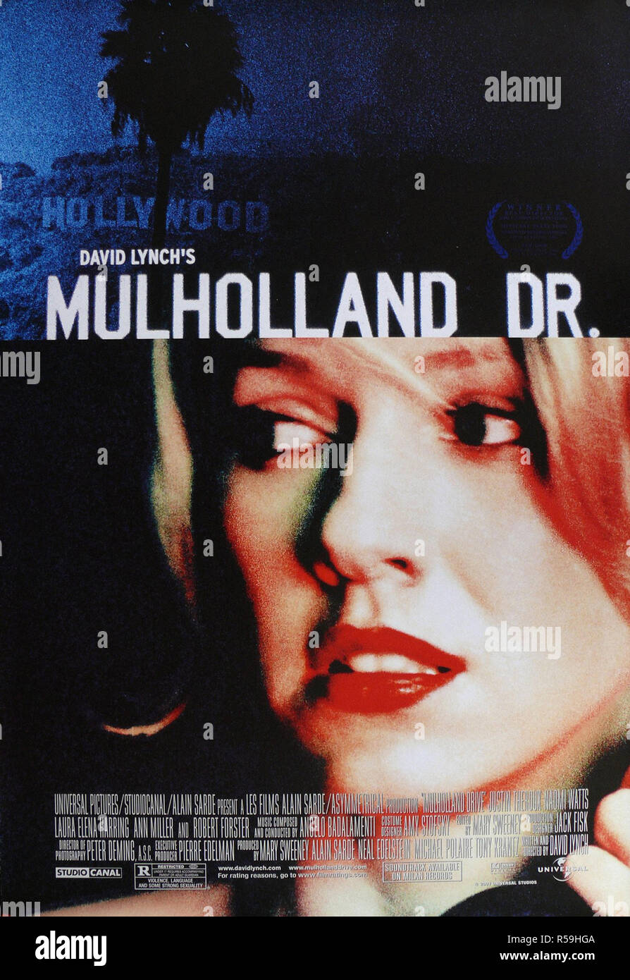Mulholland Drive - Original Movie Poster Stock Photo