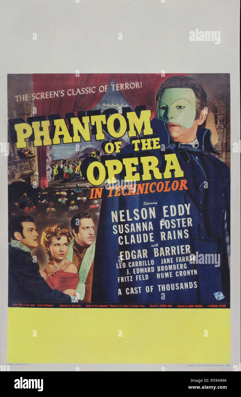 Phantom of the Opera - Original Movie Poster Stock Photo - Alamy
