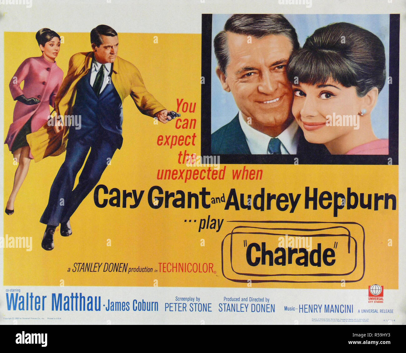Charade - Original Movie Poster Stock Photo