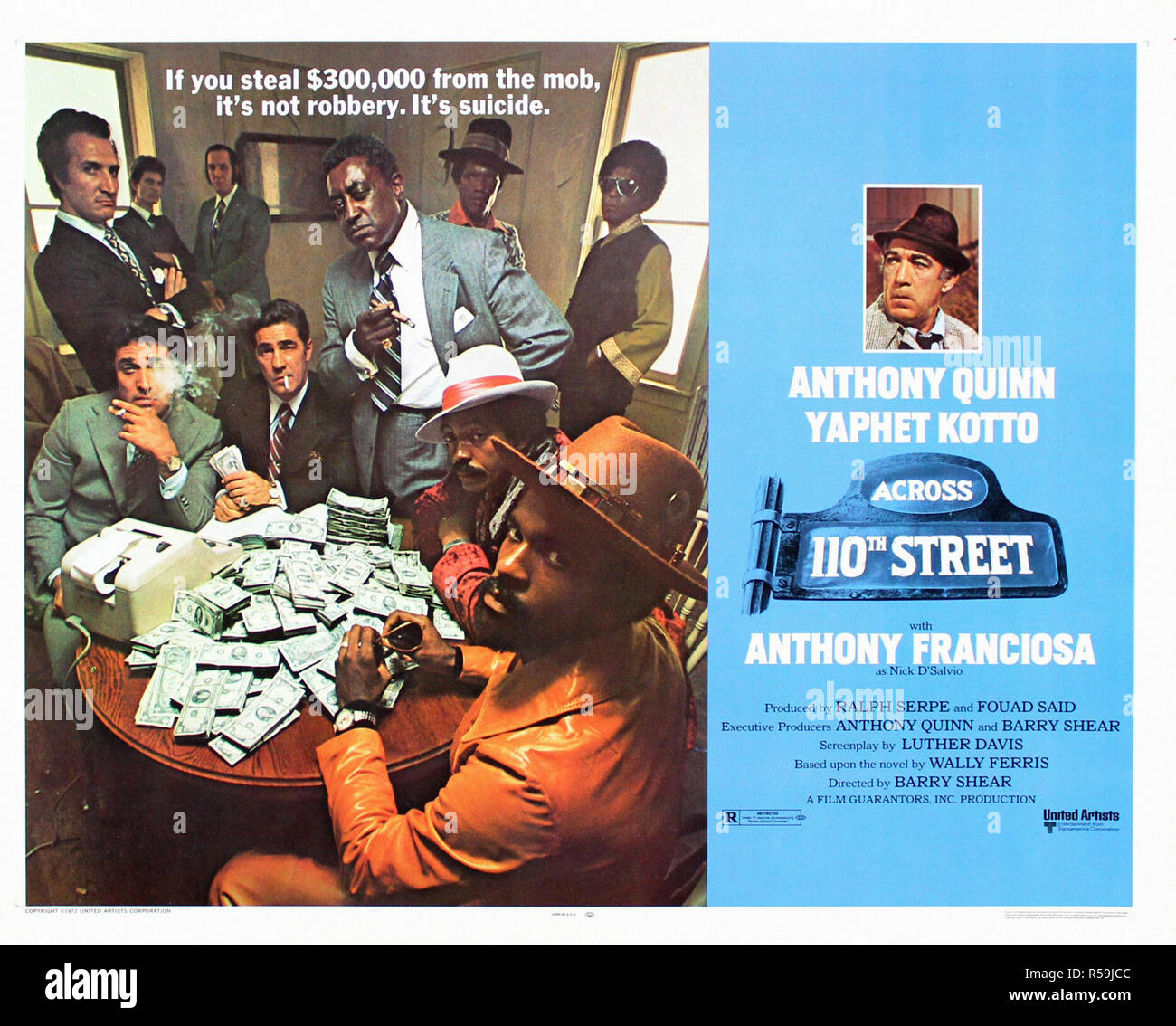 Across 110 th Street- Original Movie Poster Stock Photo - Alamy