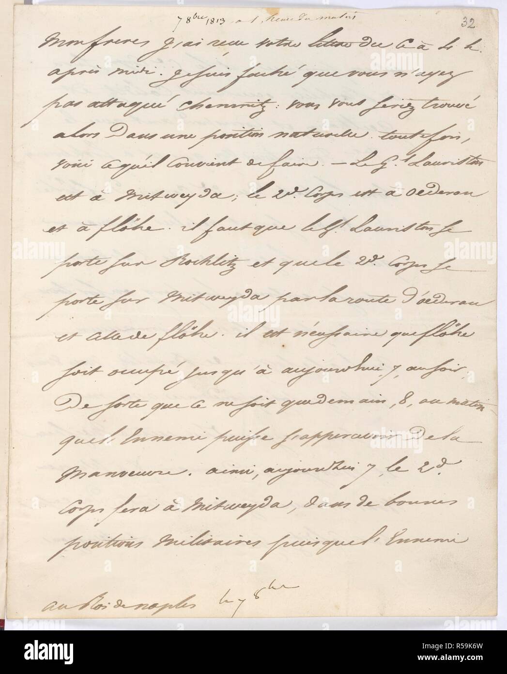 Letter of Napoleon I. Germany [Dresden]; 1813. [Whole folio] Letter of ...