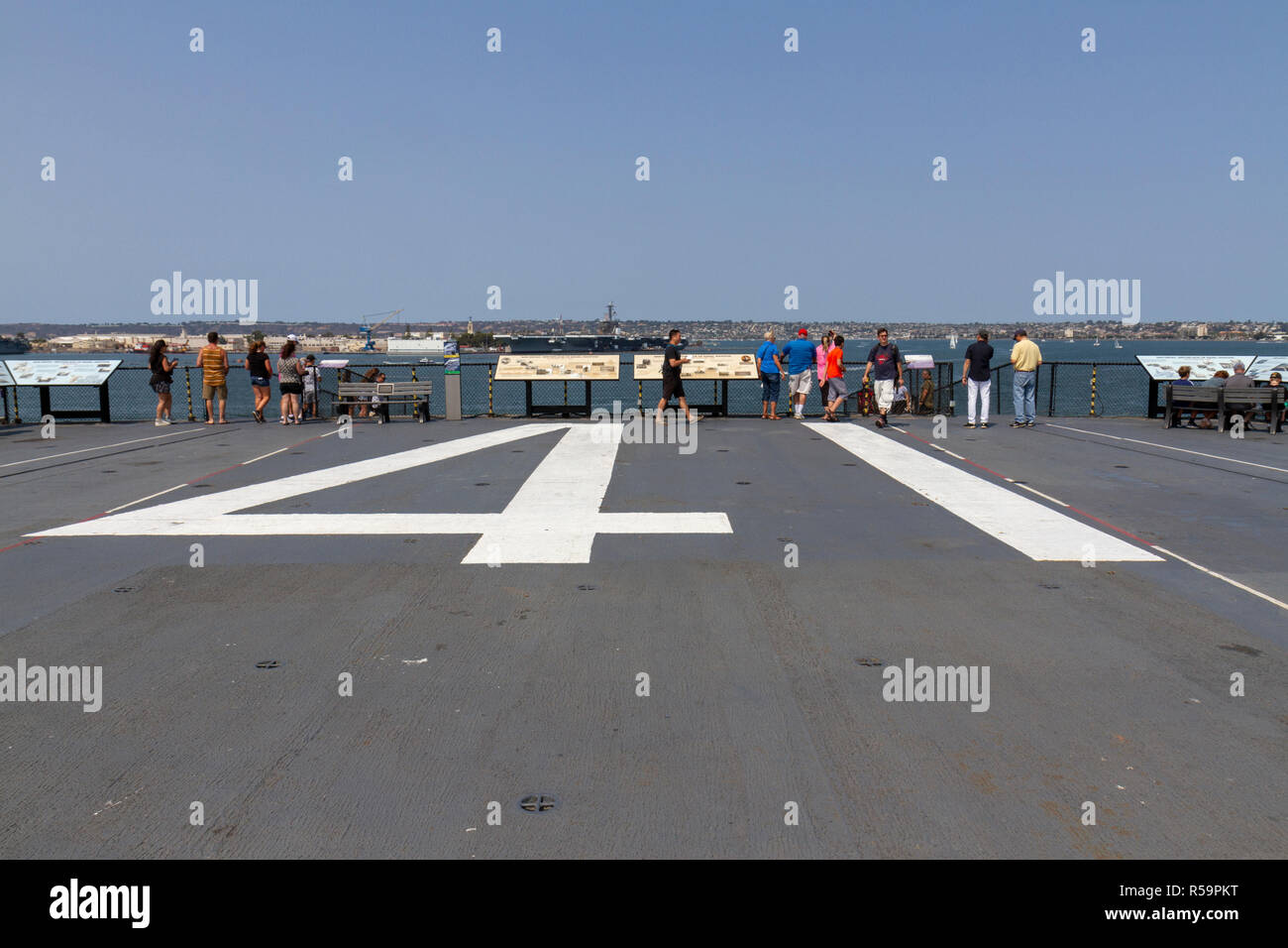 Hull classification number of the USS Midway (CV-41) on the flight deck of the USS Midway Museum, San Diego, California, United States Stock Photo