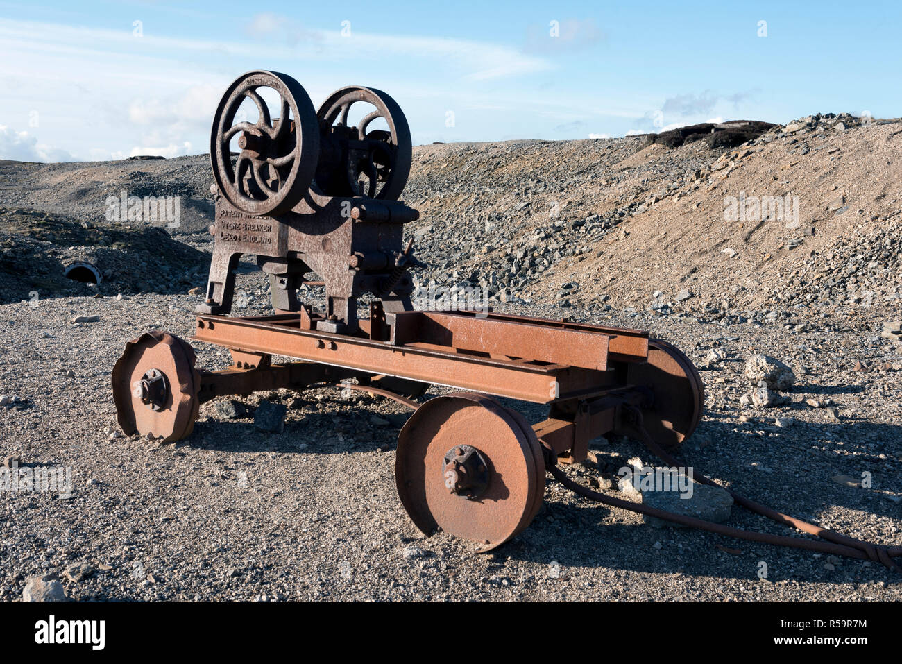 Old stone crusher at Old Gang lead mines, Melbeck Moor, near Gunnerside