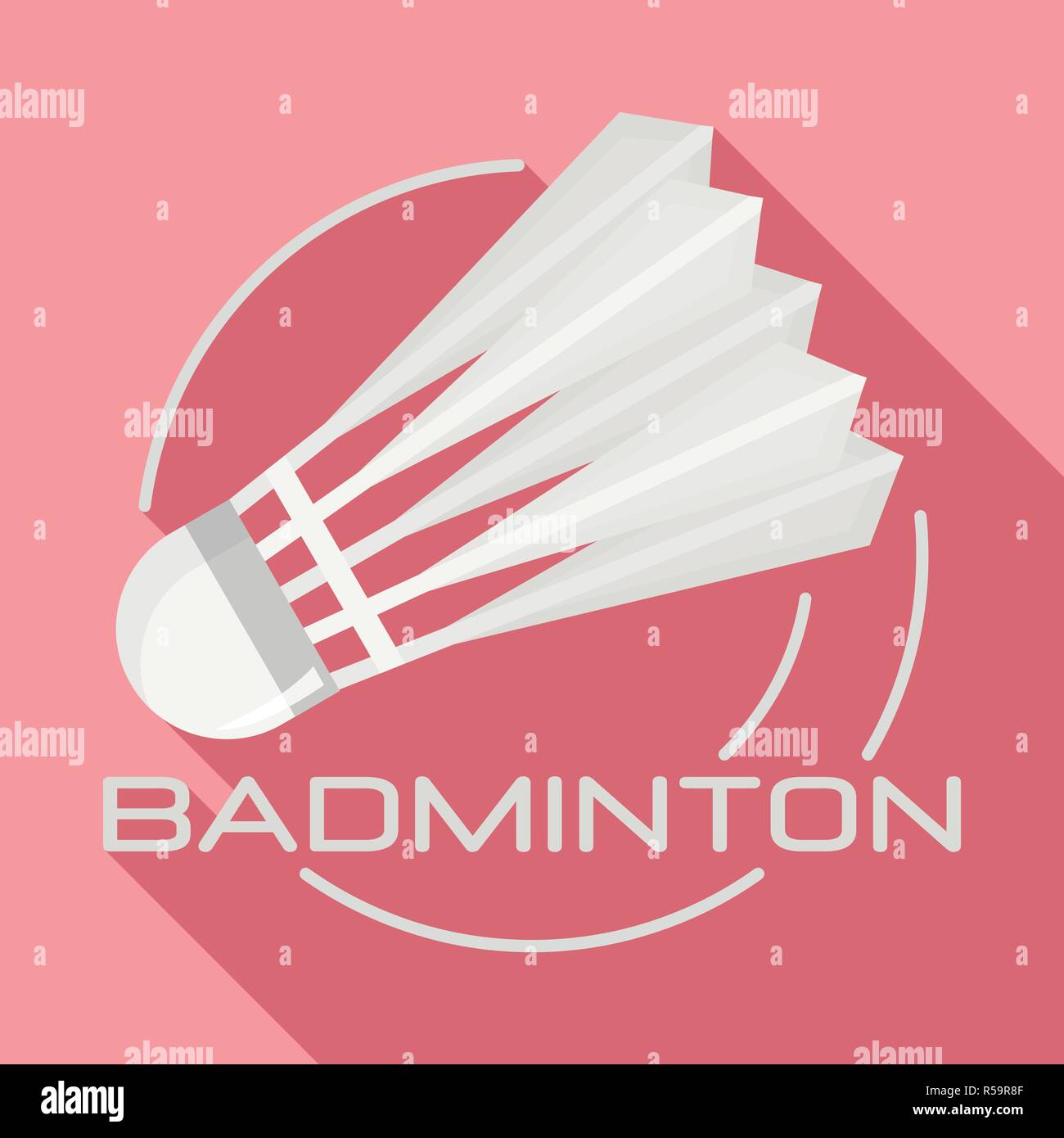 White badminton shuttlecock logo. Flat illustration of white badminton