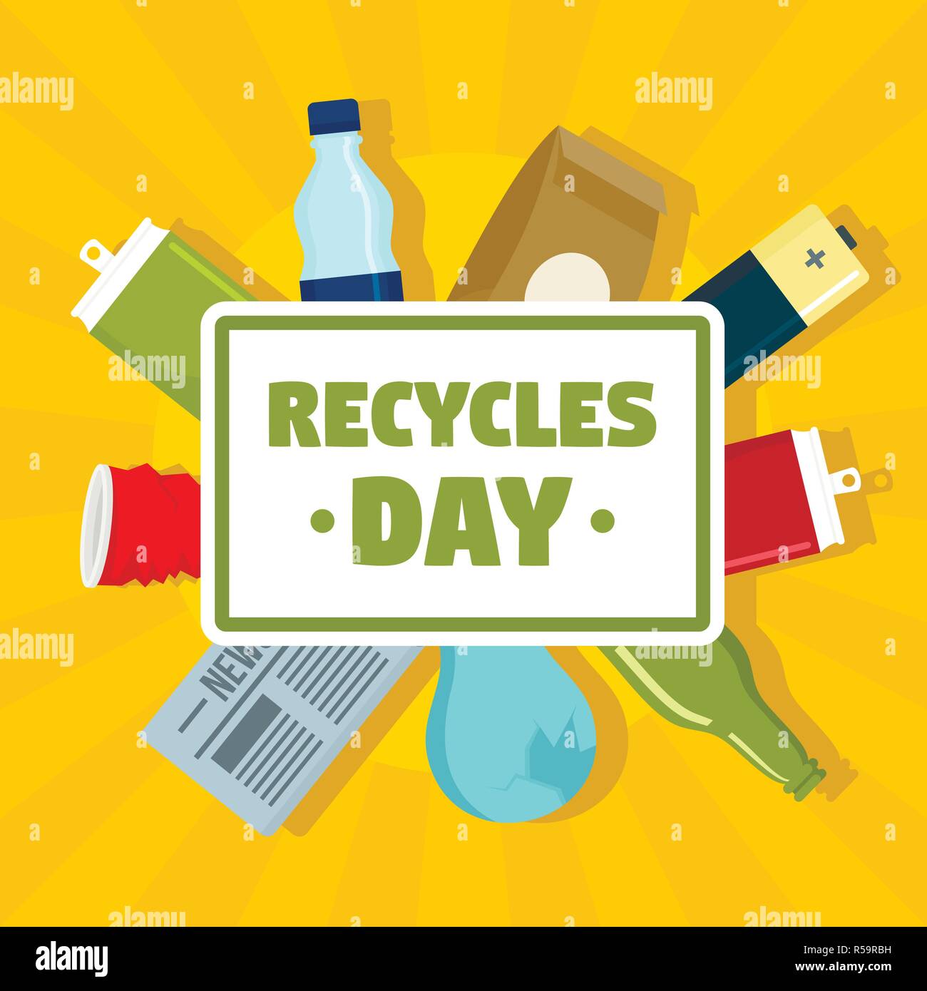 Recycles day concept background. Flat illustration of recycles day