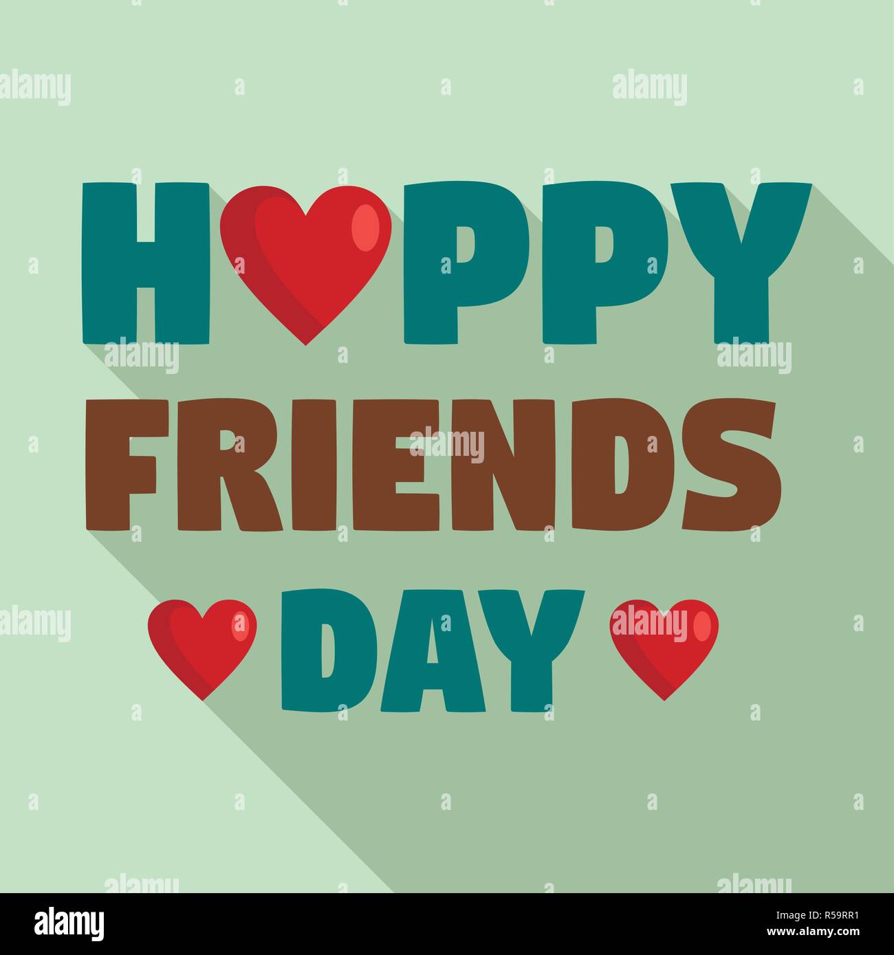 Happy friends day heart logo. Flat illustration of happy friends day