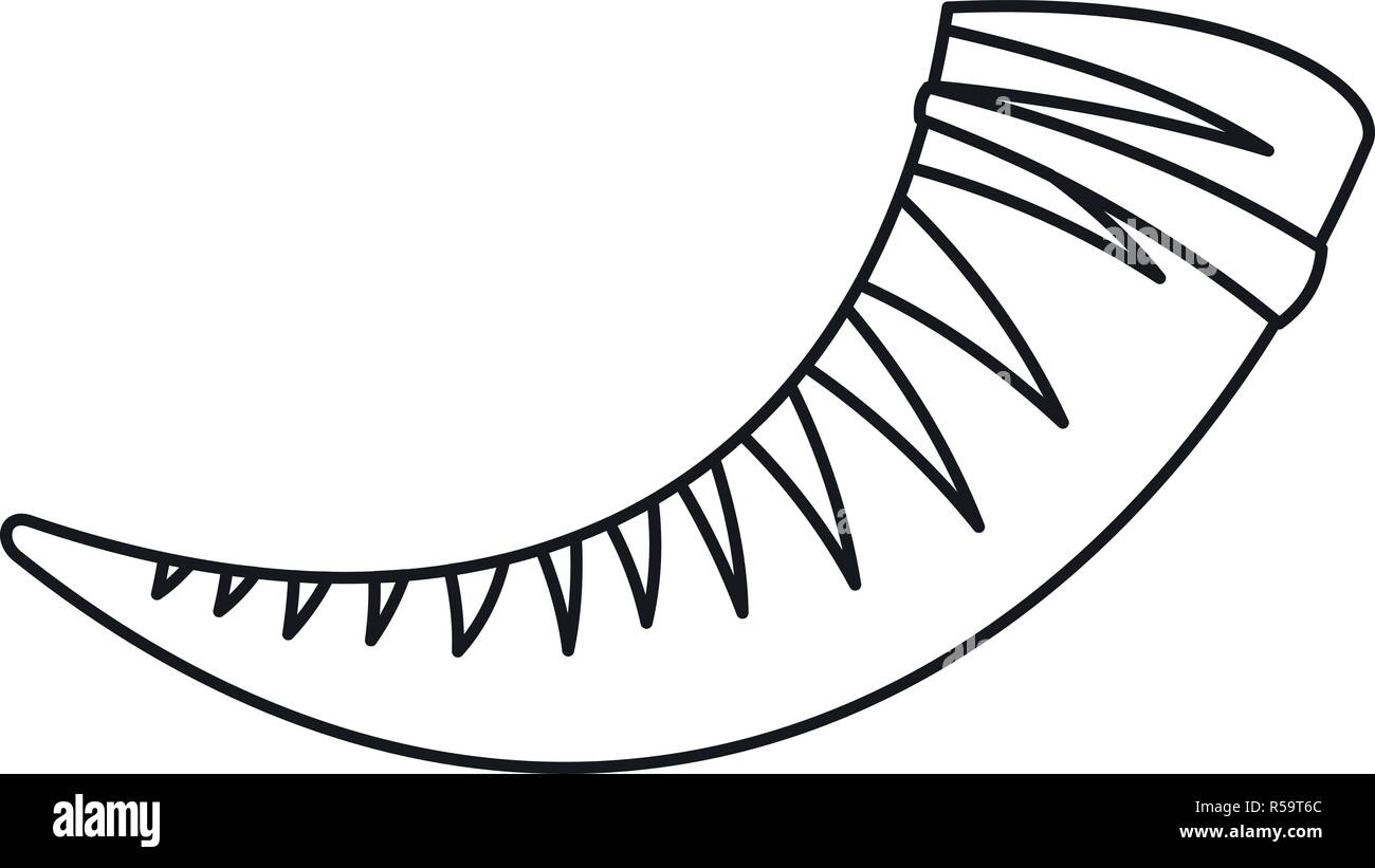 Jewish horn icon. Outline jewish horn vector icon for web design