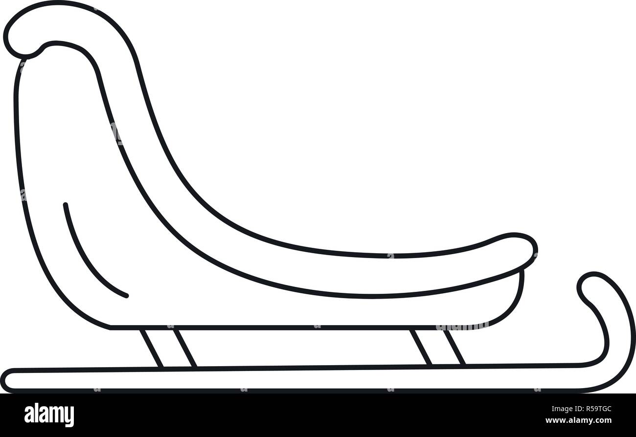 Santa sleigh icon. Outline santa sleigh vector icon for web design