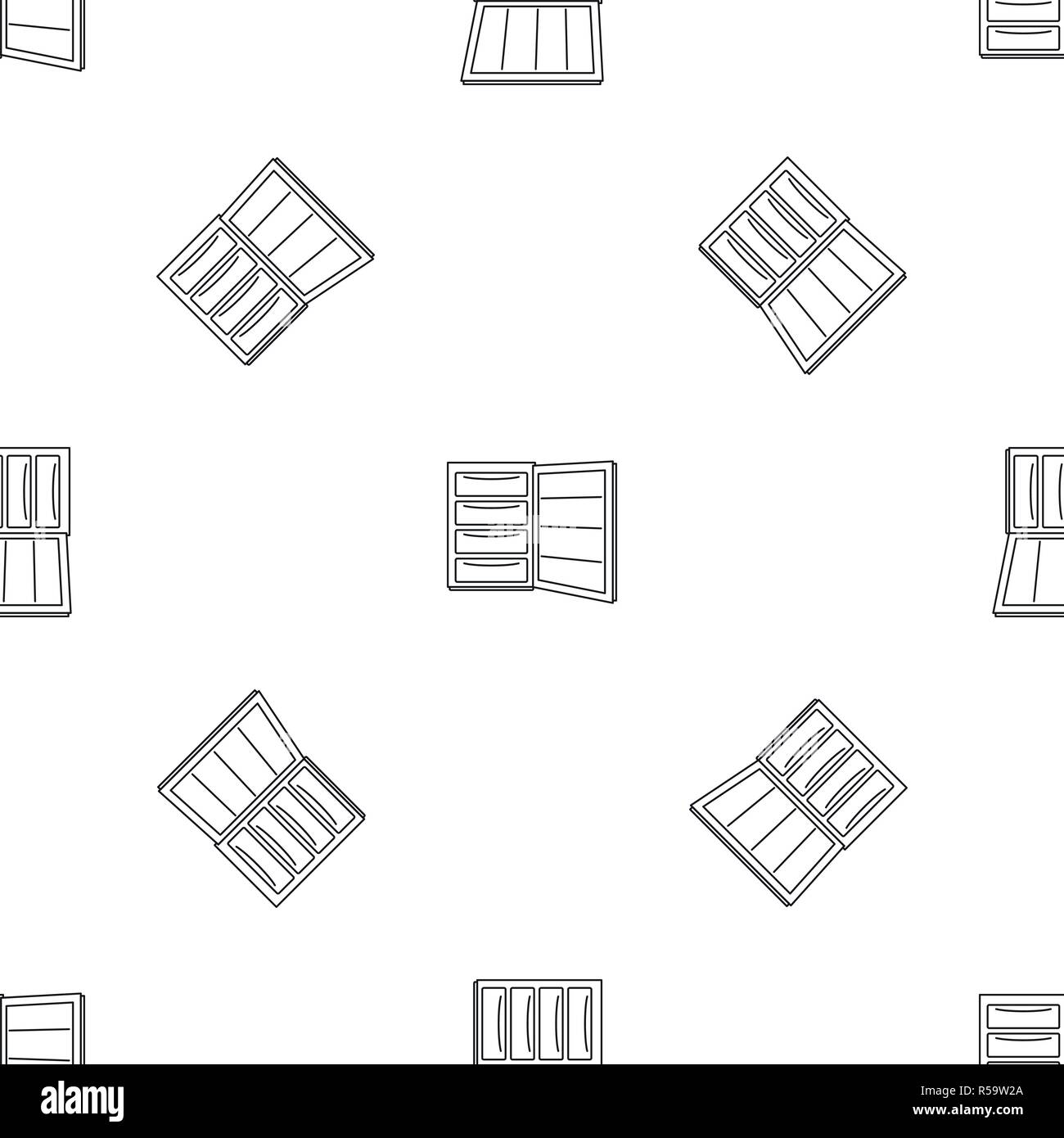 Open refrigerator pattern seamless vector repeat geometric for any web design Stock Vector