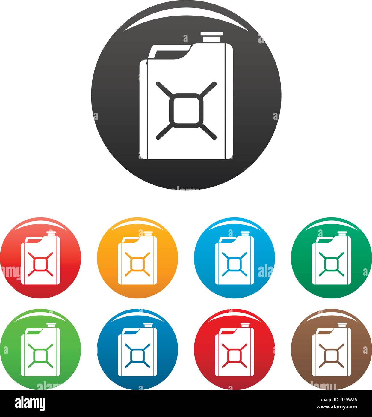 Gas canister icons set 9 color vector isolated on white for any design ...