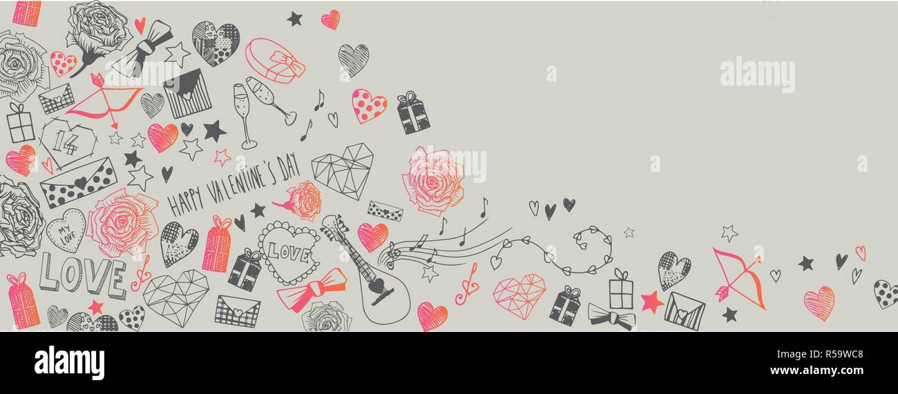 Valentines day banner red Stock Vector Images - Alamy