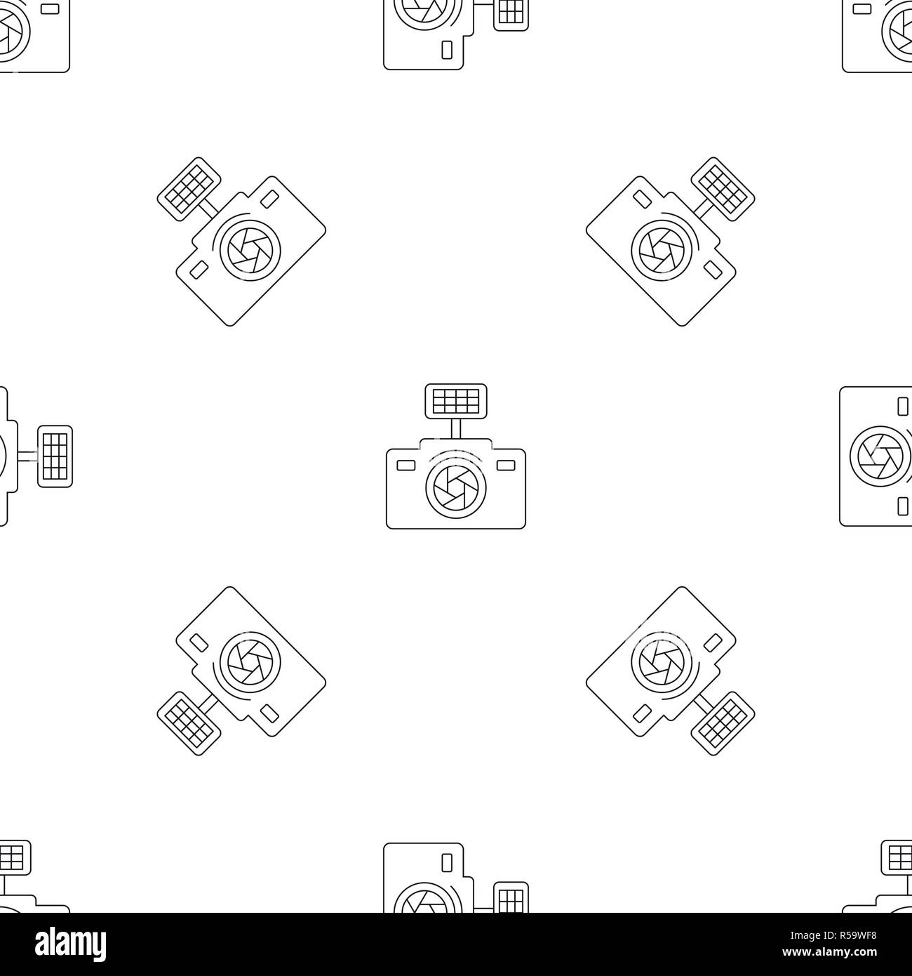 Photo camera pattern seamless vector repeat geometric for any web design Stock Vector