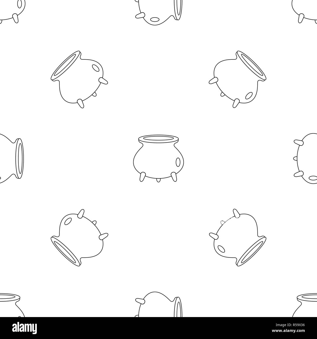Halloween cauldron pattern seamless vector repeat geometric for any web ...