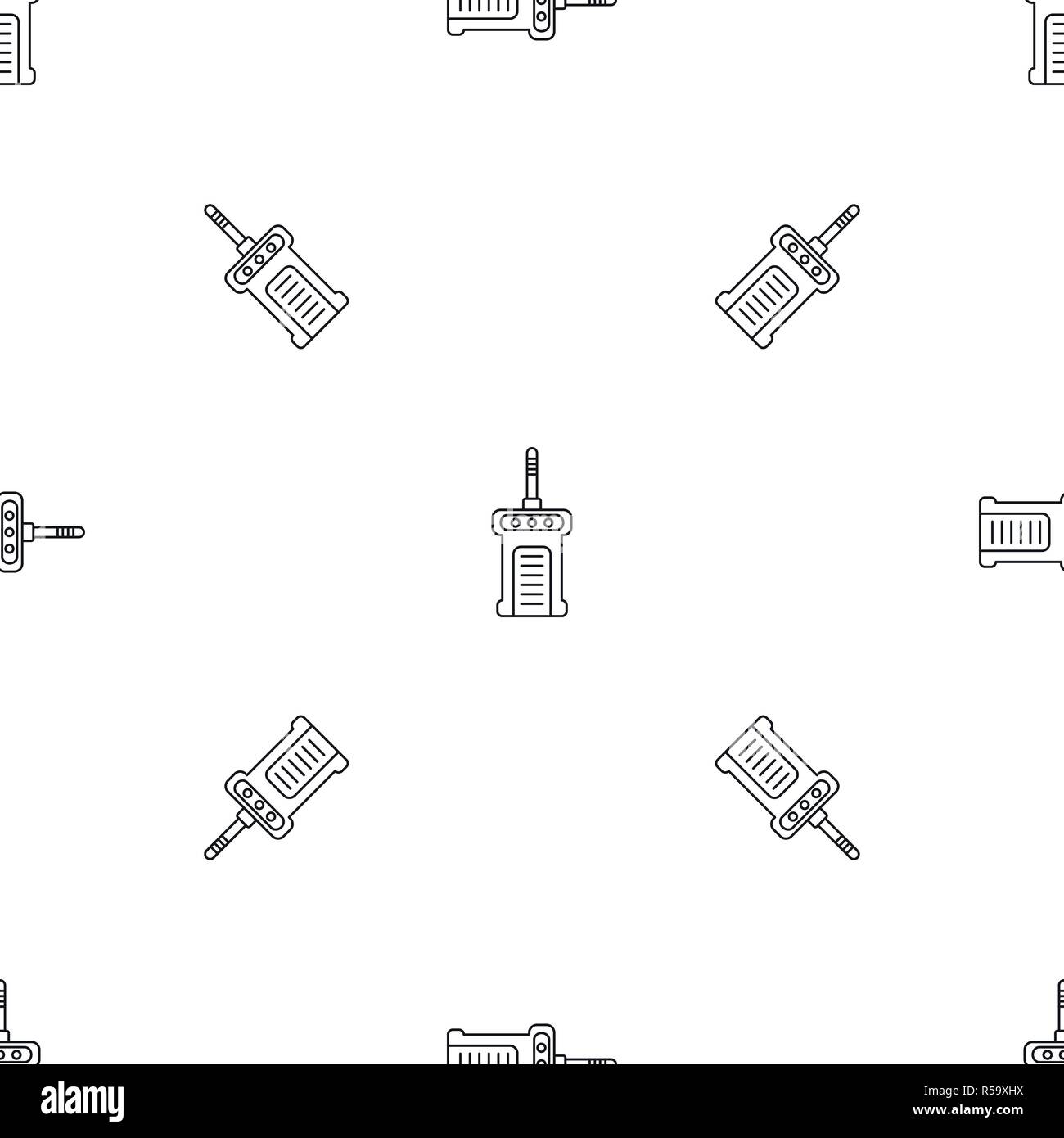 Portable radio pattern seamless vector repeat geometric for any web design Stock Vector