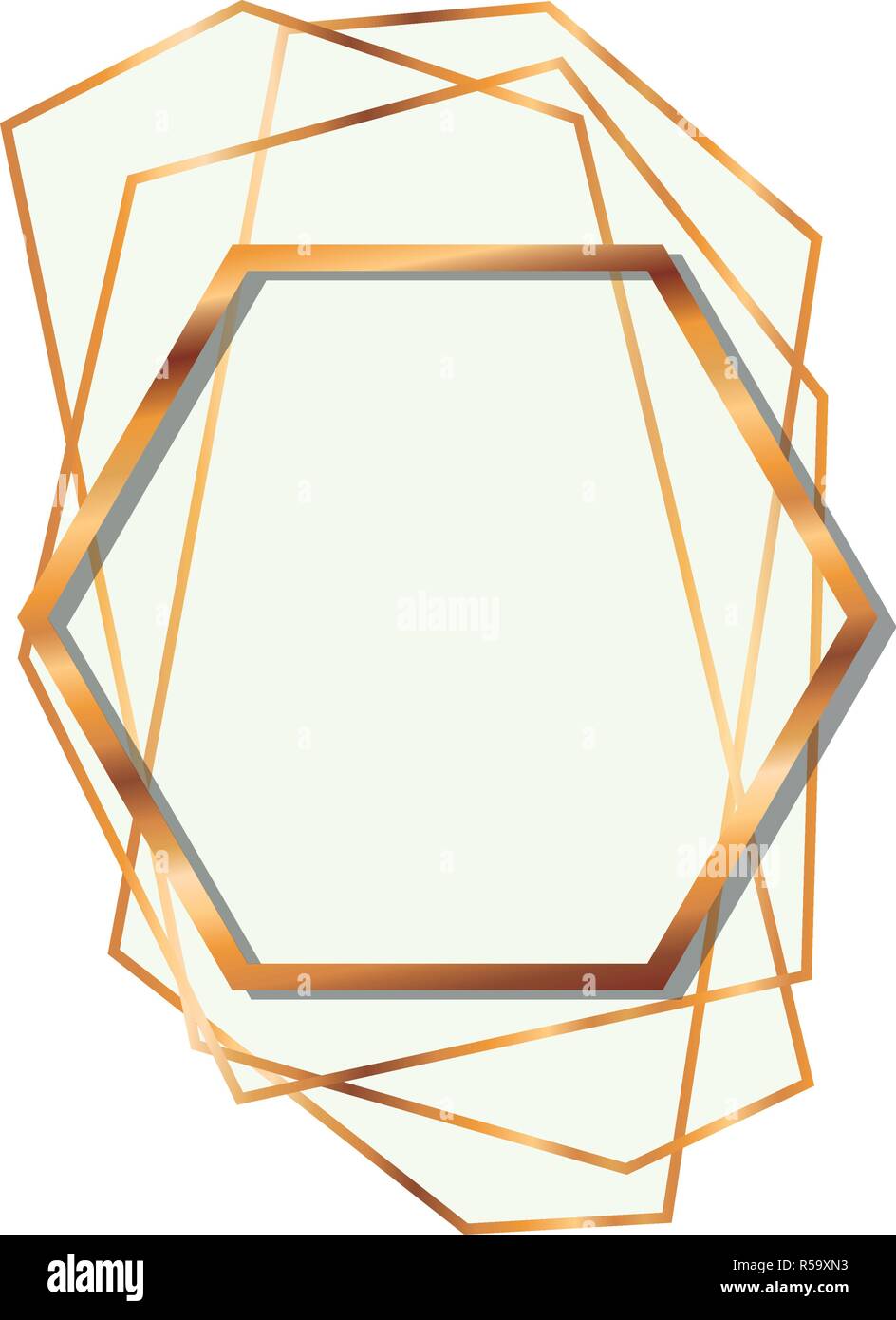 golden frame hexagon isolated icon Stock Vector Image & Art - Alamy