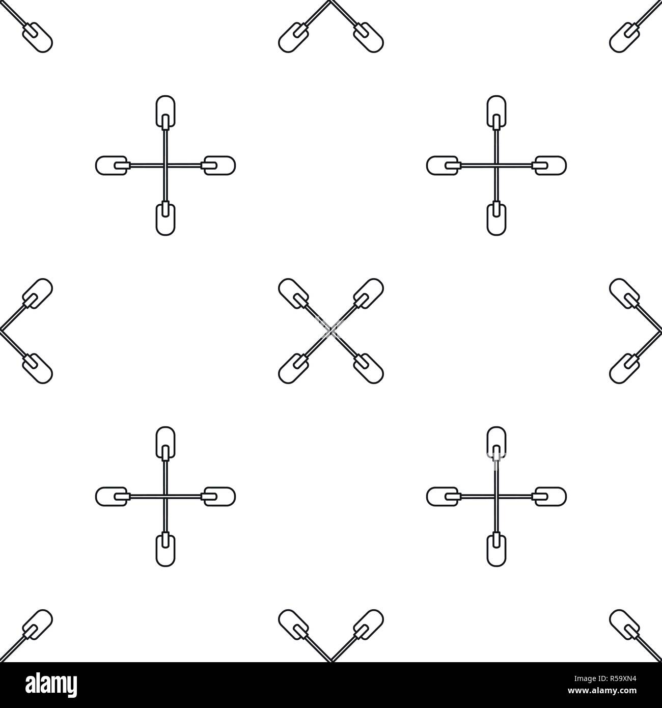 Cross paddle pattern seamless vector repeat geometric for any web design Stock Vector