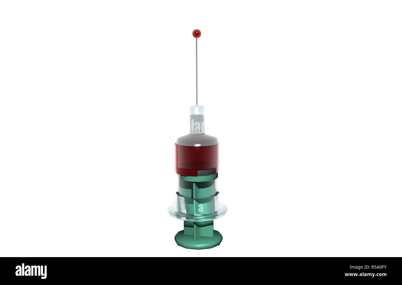 syringe with cannula and blood free Stock Photo Alamy