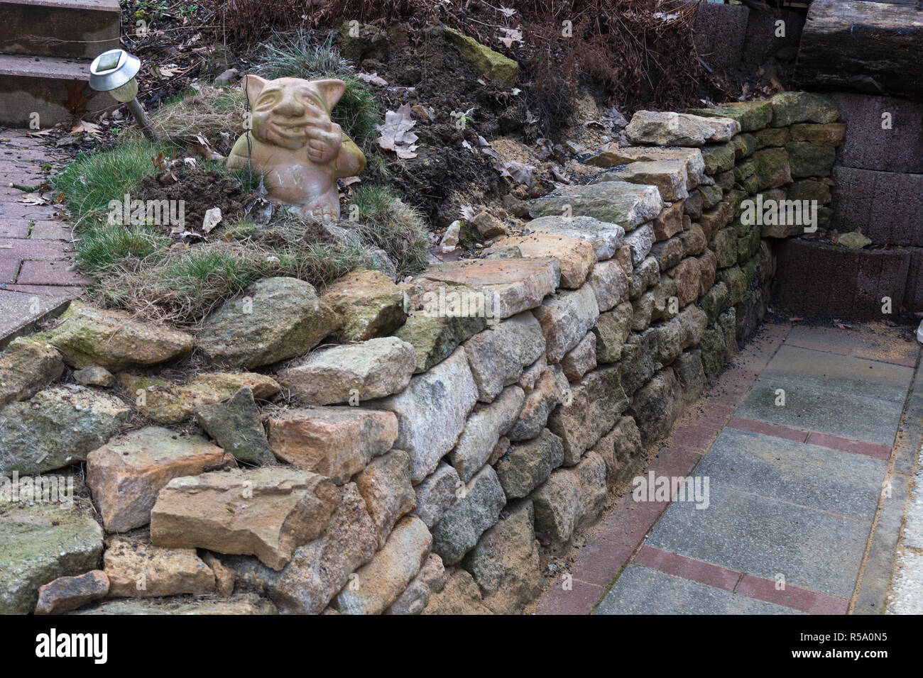 wall of natural sandstone Stock Photo