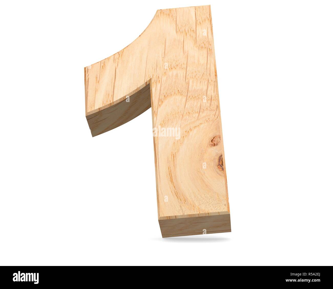 Decorative wooden alphabet digit zero symbol - 1. 3d rendering ...