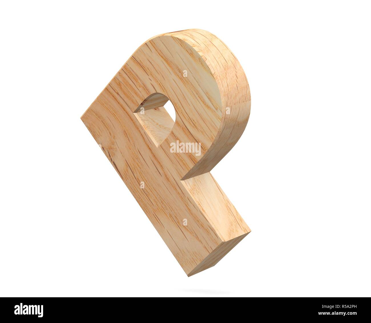 3d Decorative Wooden Alphabet Capital Letter P Stock Photo