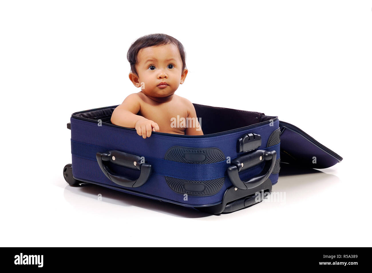 Baby in the Suitcase Stock Photo Alamy
