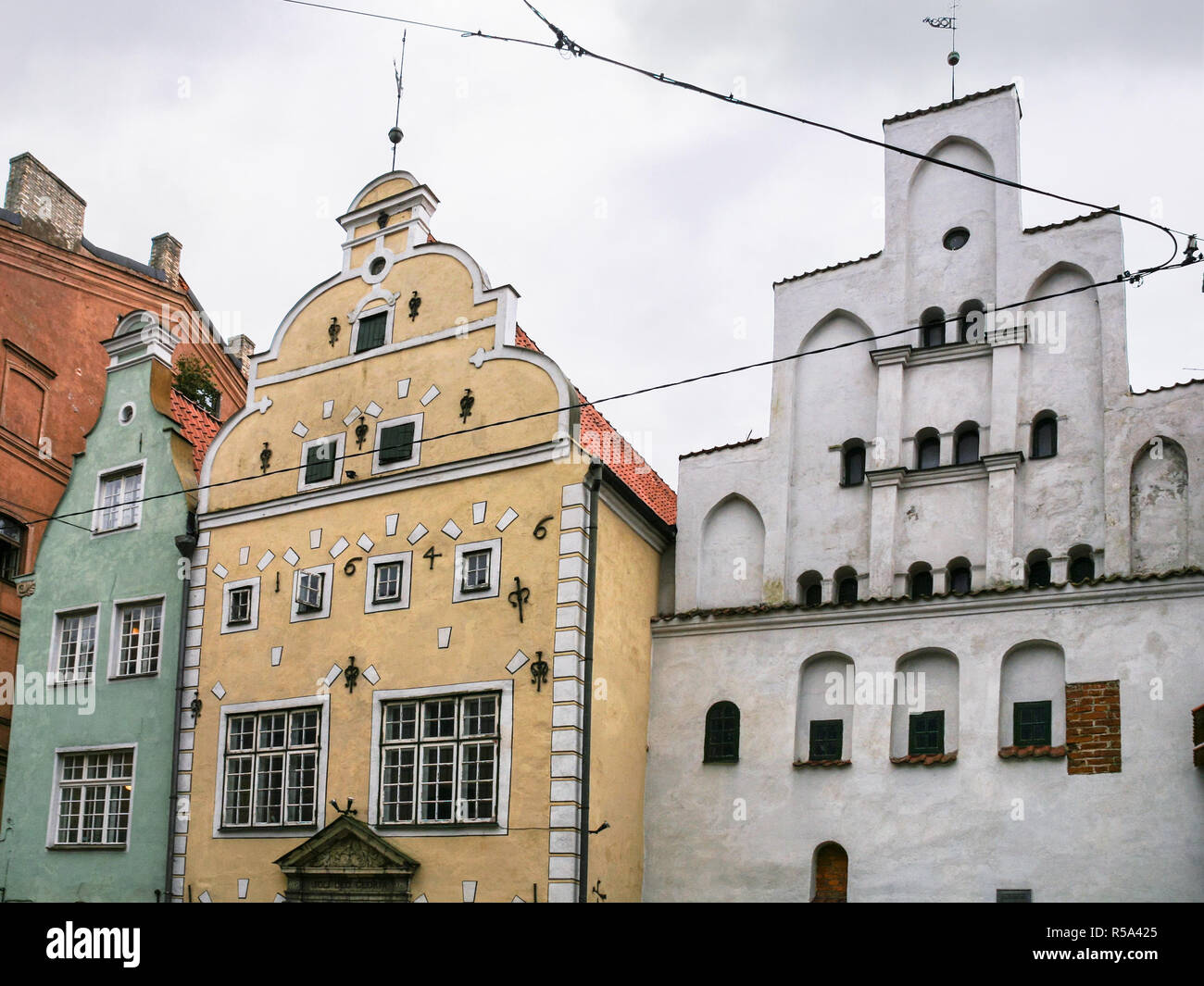 Three medieval houses (The three brothers) in Riga Stock Photo Alamy