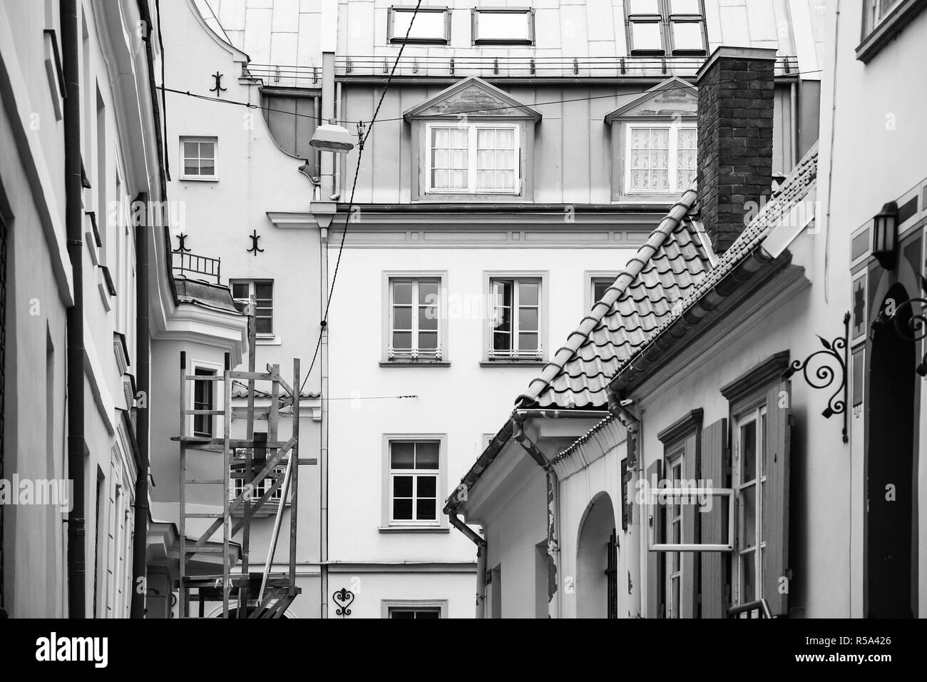 residential houses in old town of Riga city Stock Photo Alamy