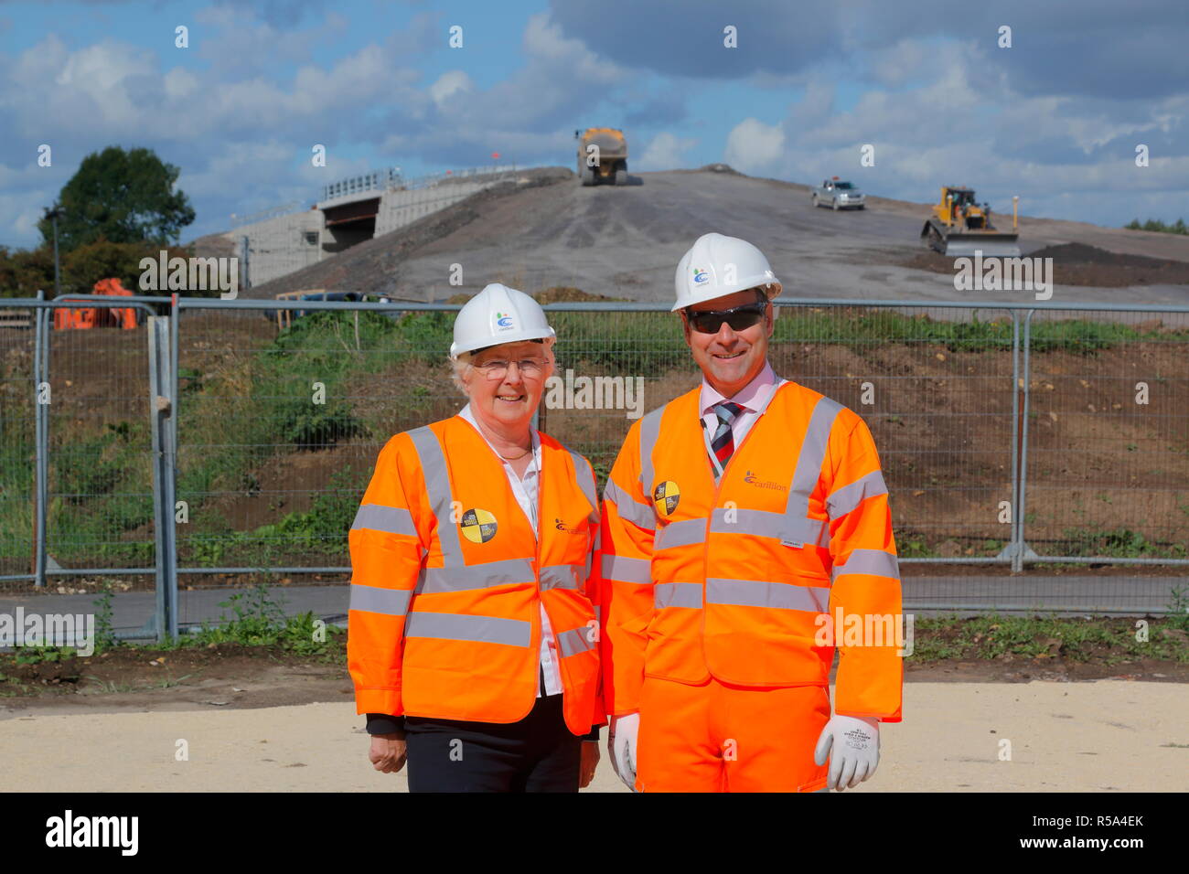 Doncaster Mayor Ross Jones with former Carillion Chief Executive Richard Howson during their meeting on the construction of FARRRS. Stock Photo