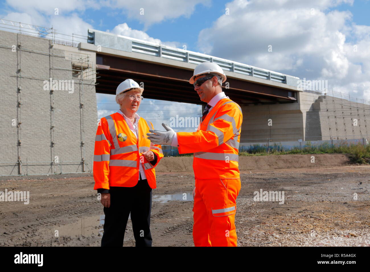 The Mayor of Doncaster Ross Jones with Ex Carillion Chief Executive Richard Howson during their meeting  on the FARRRS phase one link road. Stock Photo