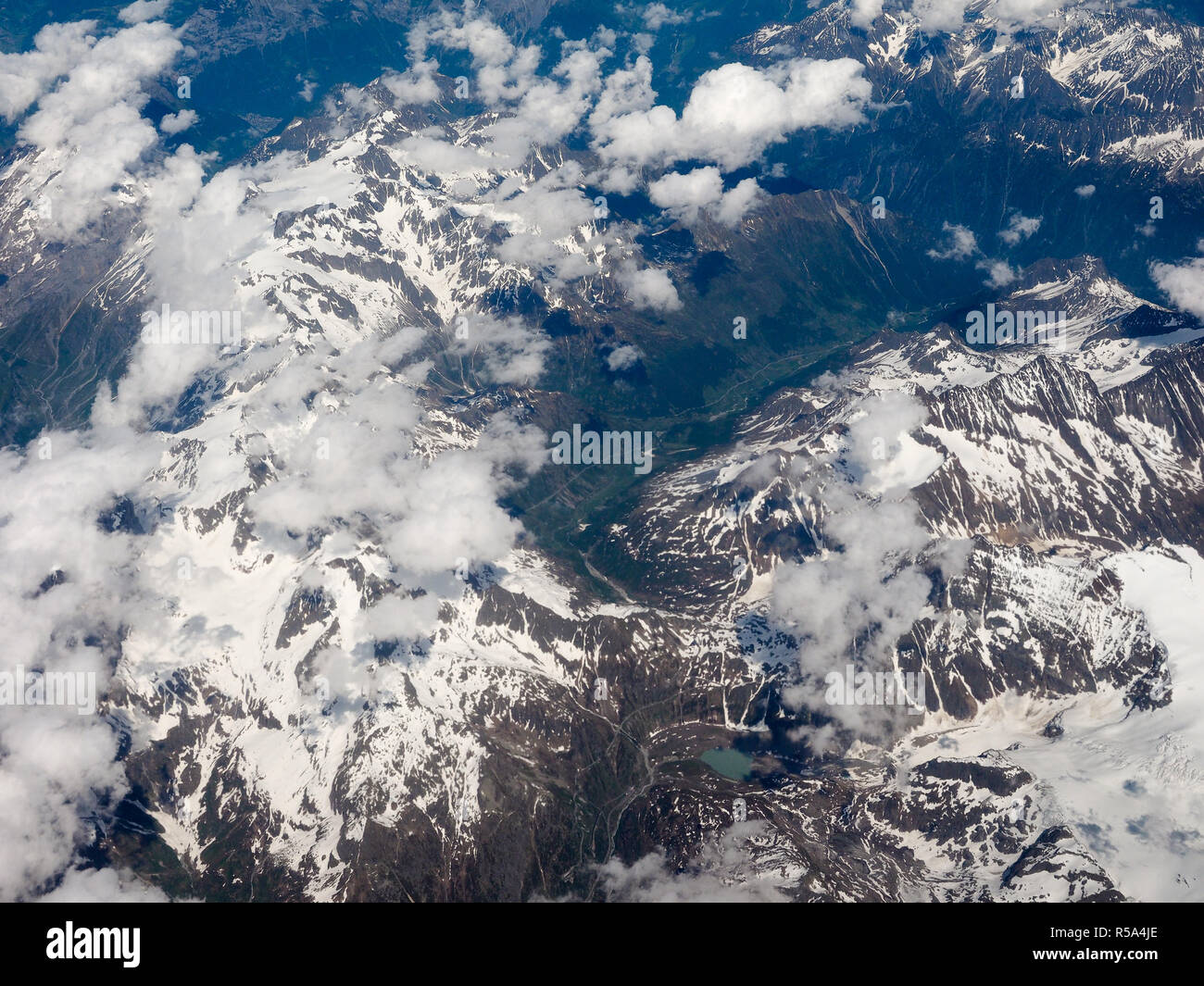 Aerial view of Swiss Alps Stock Photo - Alamy