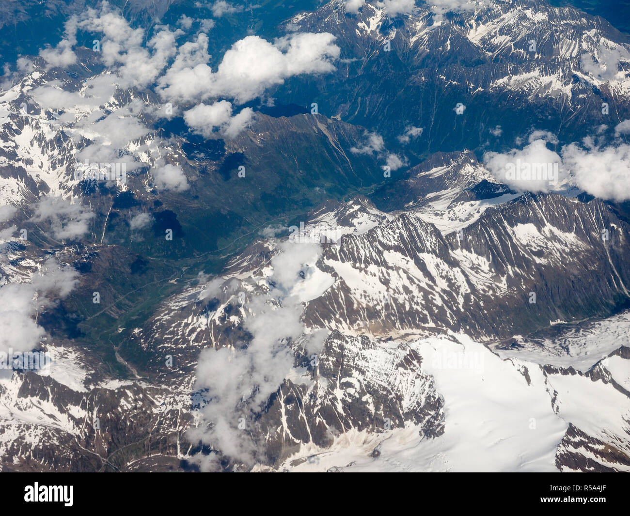 Aerial view of Swiss Alps Stock Photo - Alamy