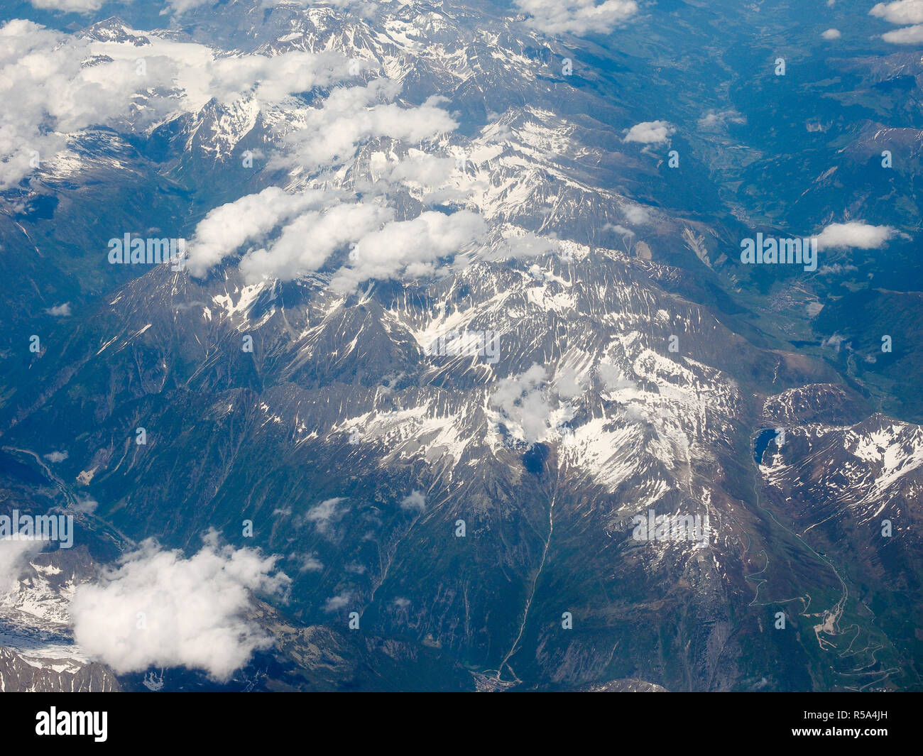 Aerial view of Swiss Alps Stock Photo - Alamy