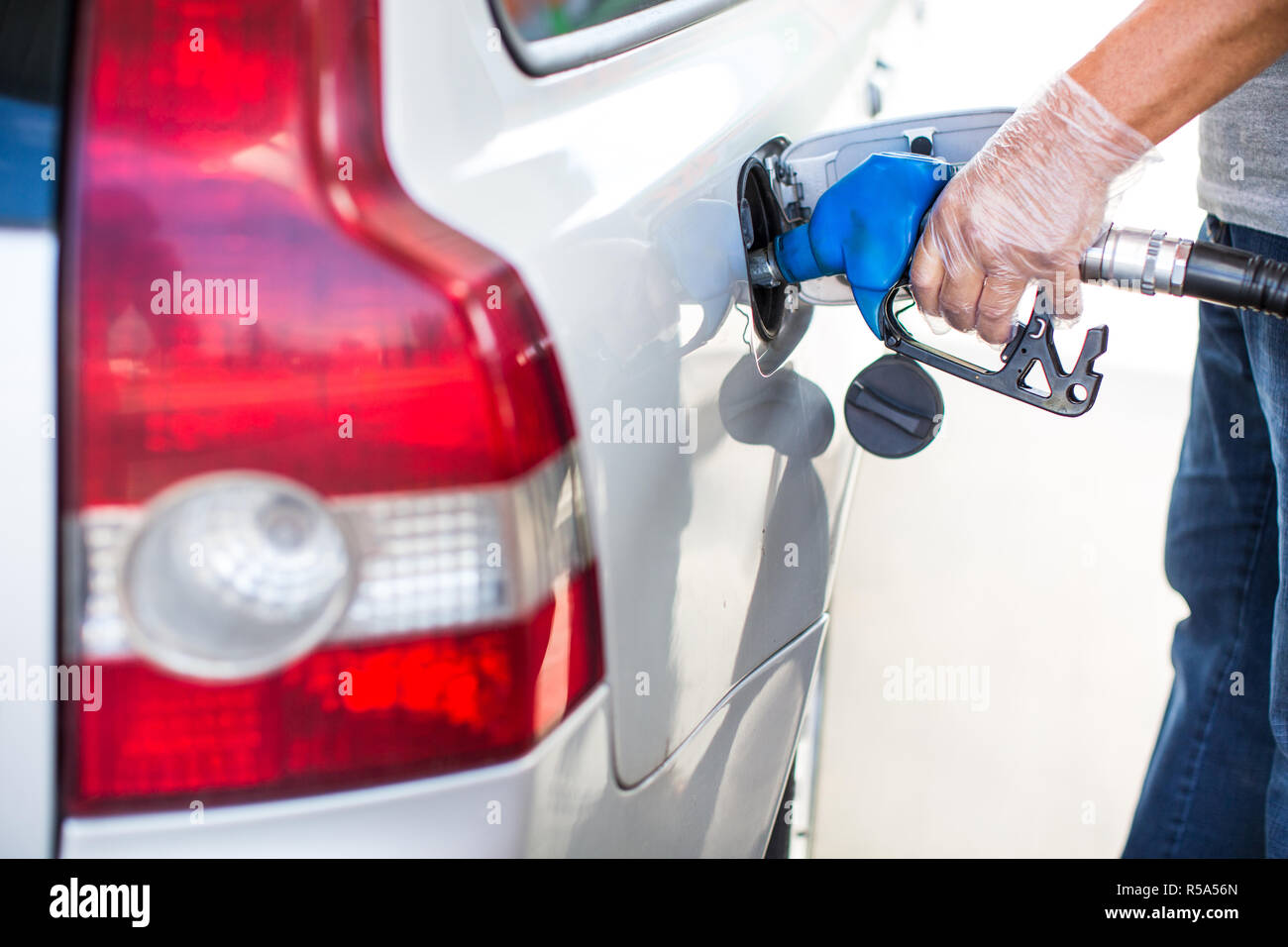 Car fueling at the gas station Stock Photo Alamy