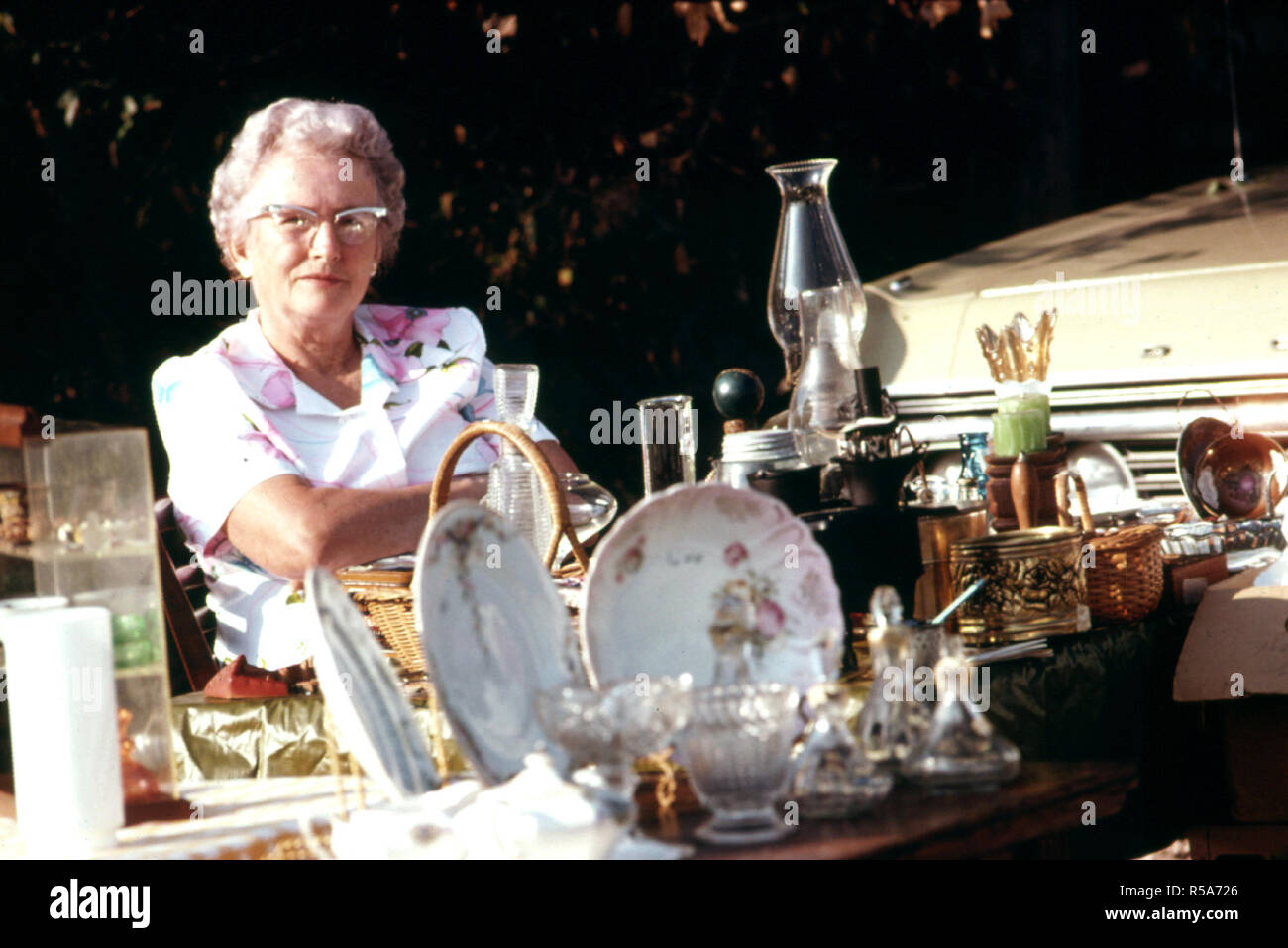 Flea Market Wares at White Cloud, Kansas, near Troy in the Northeast Corner of the State...09/1974 Stock Photo