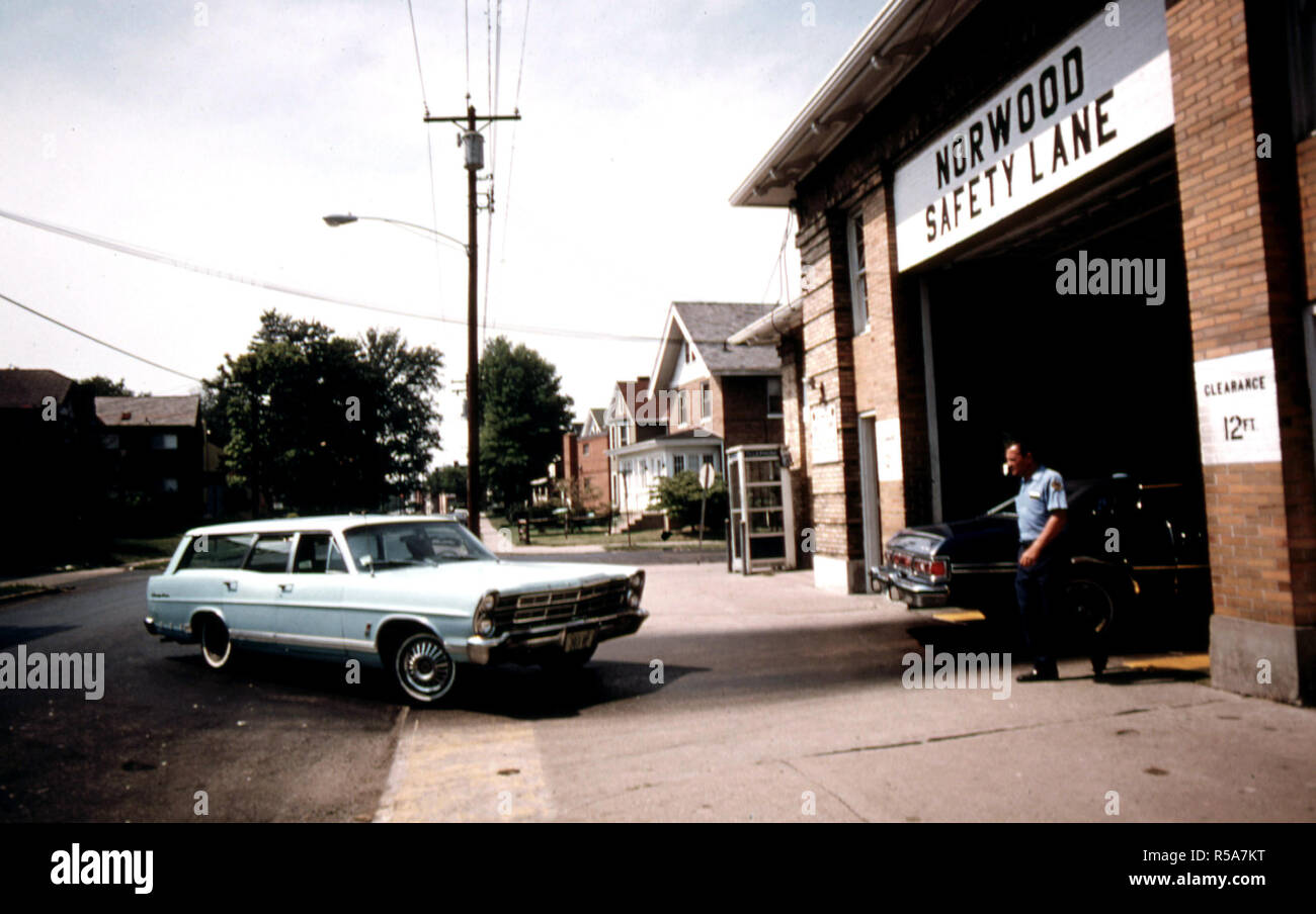 Car Enters the Safety Lane at the Norwood, Ohio, Auto Emission