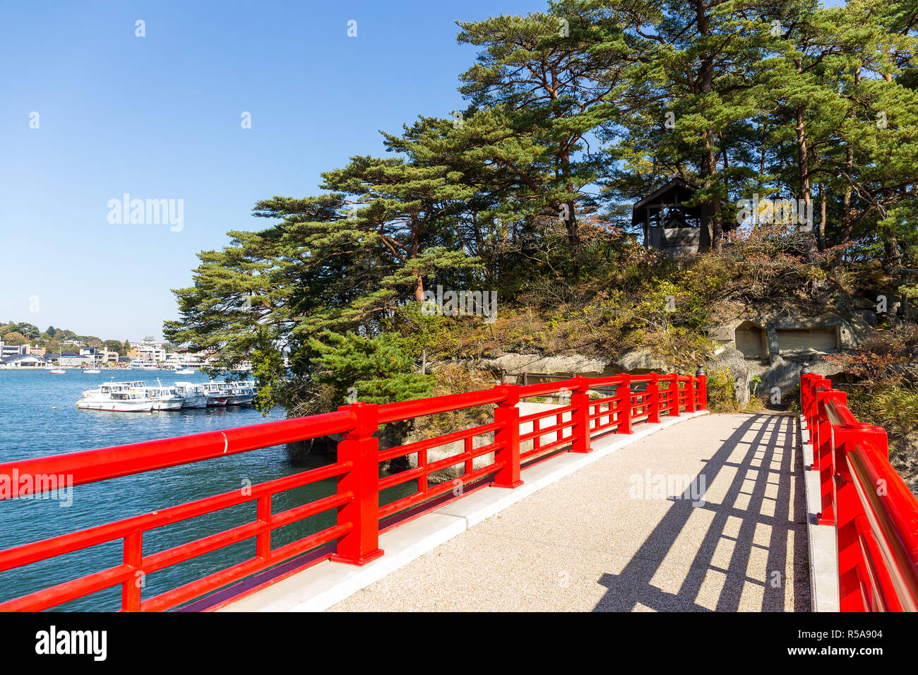 Red bridge at Matsushima Islands Stock Photo - Alamy