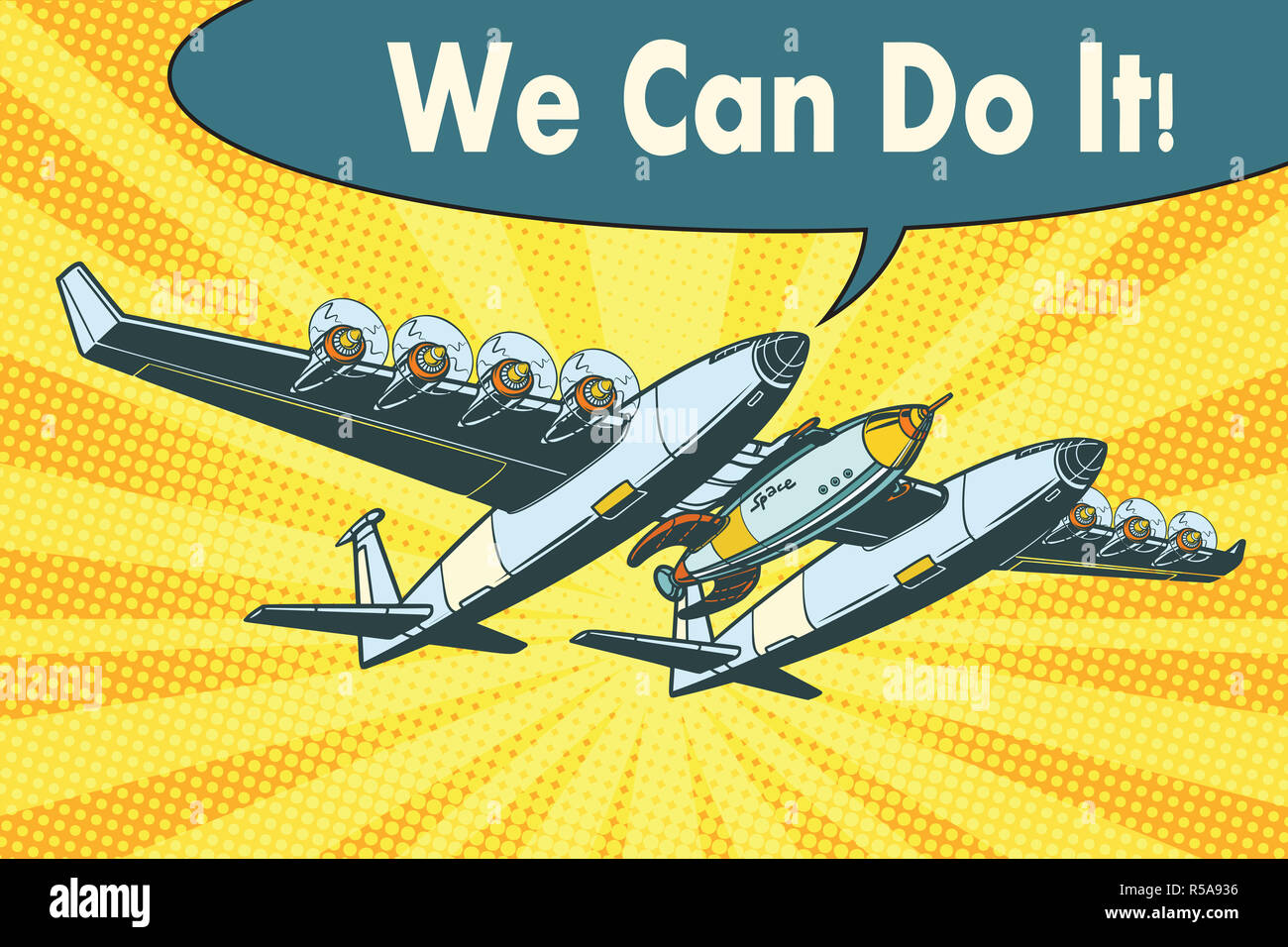 Airplane to send rockets into space we can do it Stock Photo