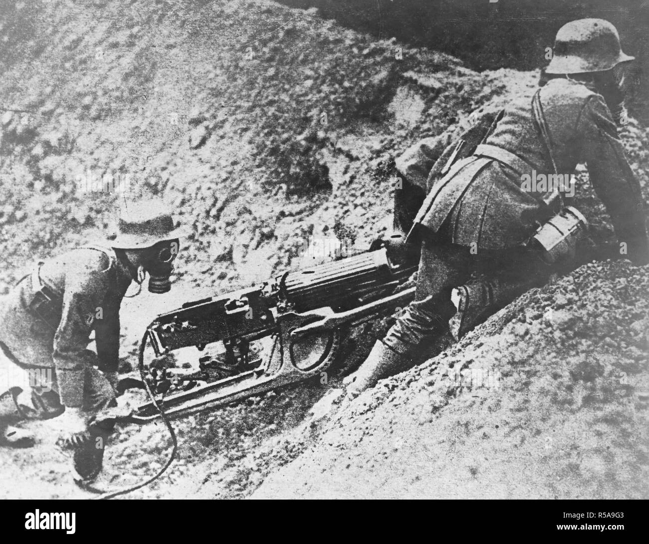 Captured world war i german machine gun position Black and White Stock ...
