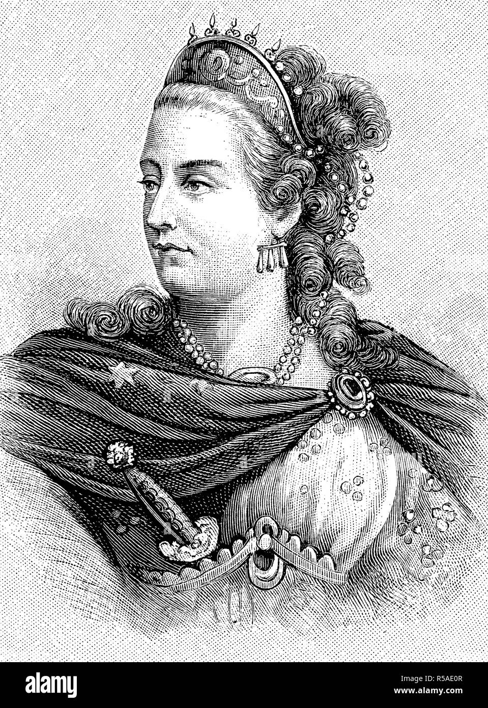 Potrait of La Clairon, 25 January 1723, 29 January 1803, French actress, whose real name was Clair Josephe Hippolyte Leris Stock Photo