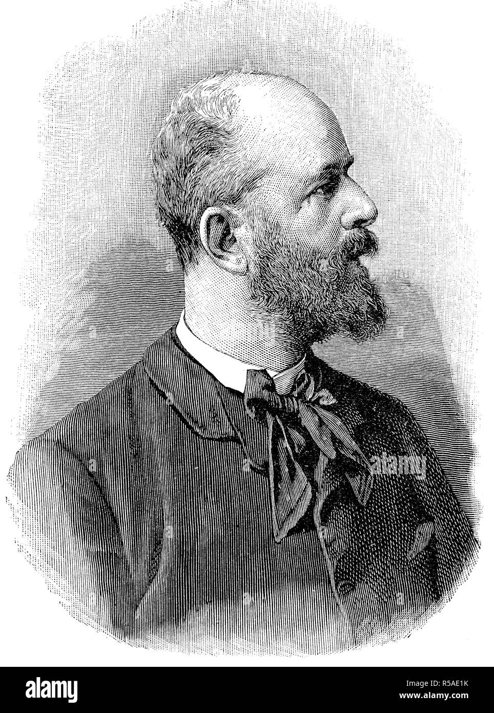 Arthur Gundaccar von Suttner, February 21, 1850, December 10, 1902, was an Austrian writer, woodcut from the year 1888, Germany Stock Photo