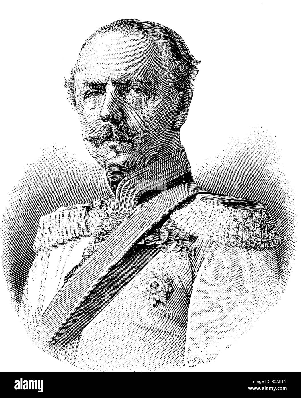 Karl Alexander August Johann, Grand Duke of Saxe-Weimar-Eisenach, 24 June 1818, 5 January 1901, was the ruler of Stock Photo