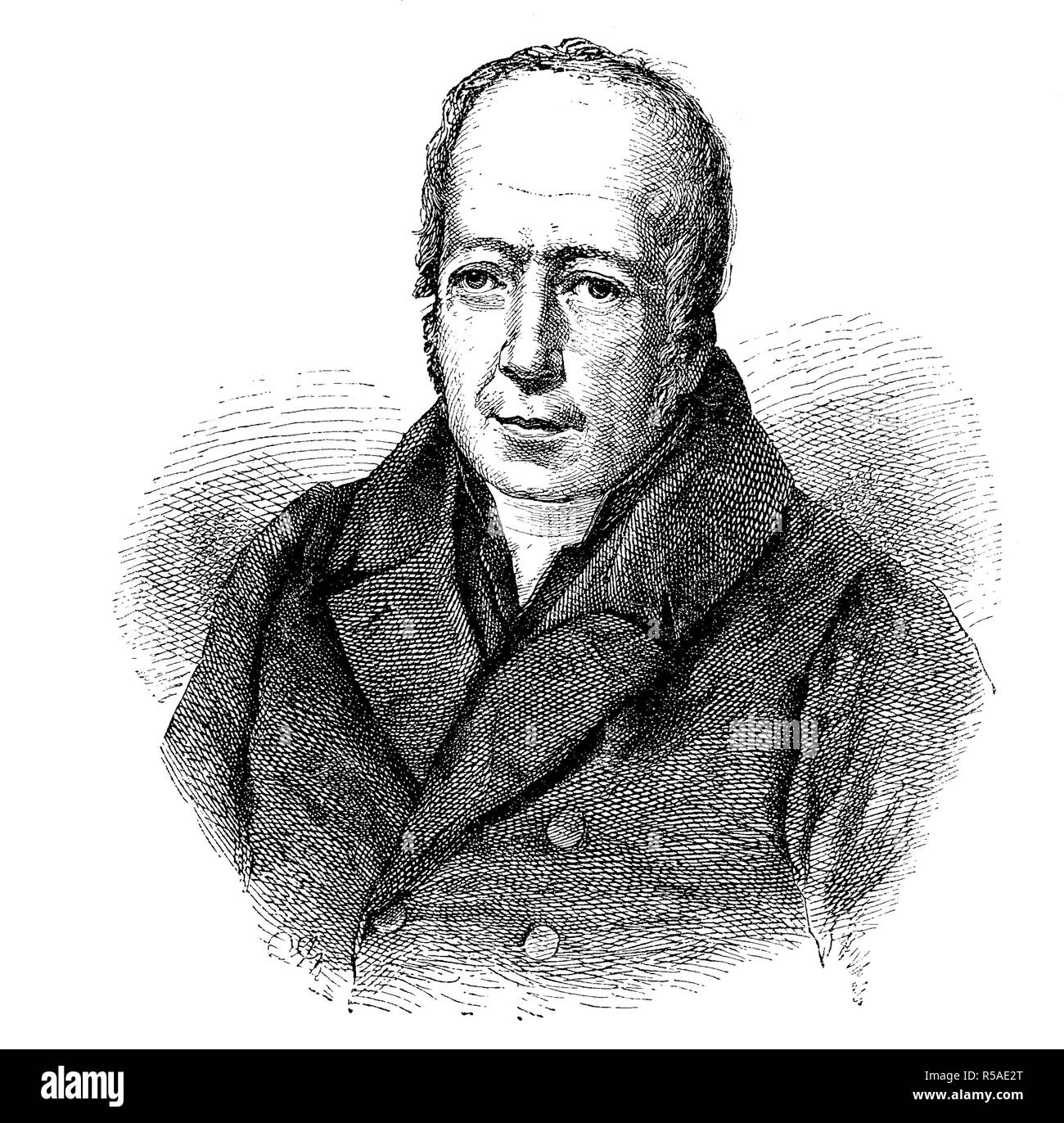 Portrait of Friedrich Wilhelm Christian Karl Ferdinand von Humboldt, 1767-1835, Prussian philosopher, linguist, government Stock Photo