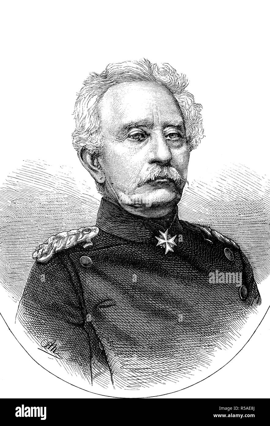 Karl Friedrich von Steinmetz, 27 December 1796, 2 August 1877, field marshal, woodcut, 1885, Germany Stock Photo