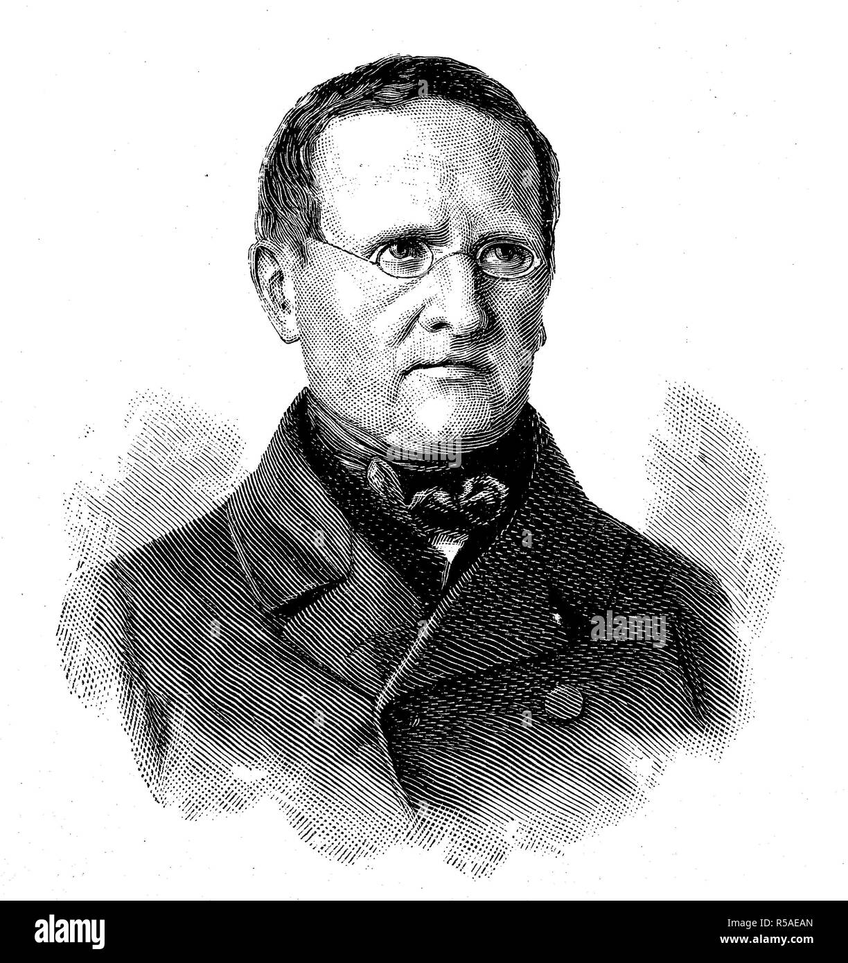 Otto Theodor Freiherr von Manteuffel, 3 February 1805, 26 November 1882, Prussian politician, Prussian Prime Minister, woodcut Stock Photo