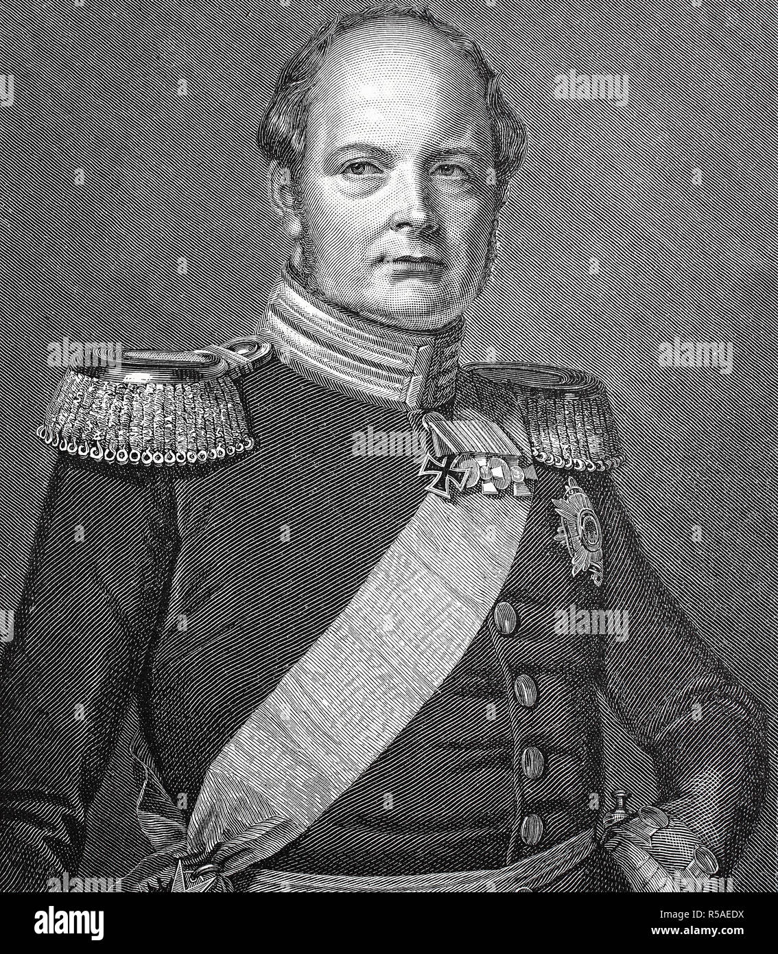 Friedrich Wilhelm IV, 15 October 1795, 2 January 1861, King of Prussia, woodcut, Germany Stock Photo