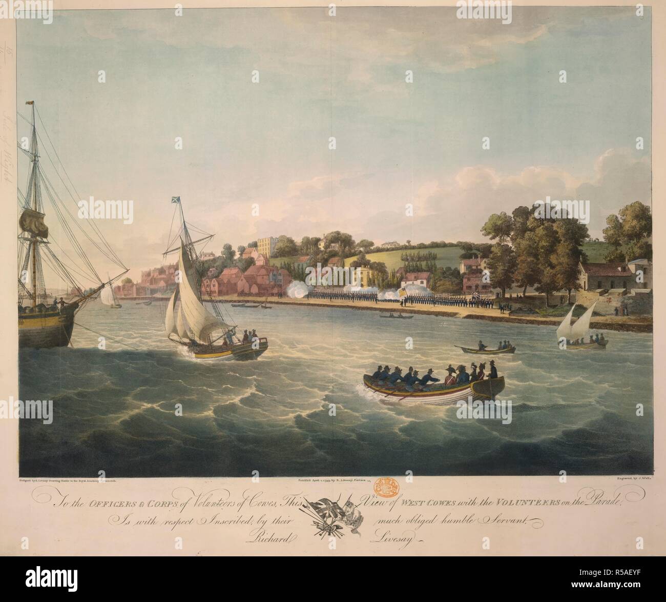 'To the officers and volunteers of Cowes ... View of west Cowes, and ...