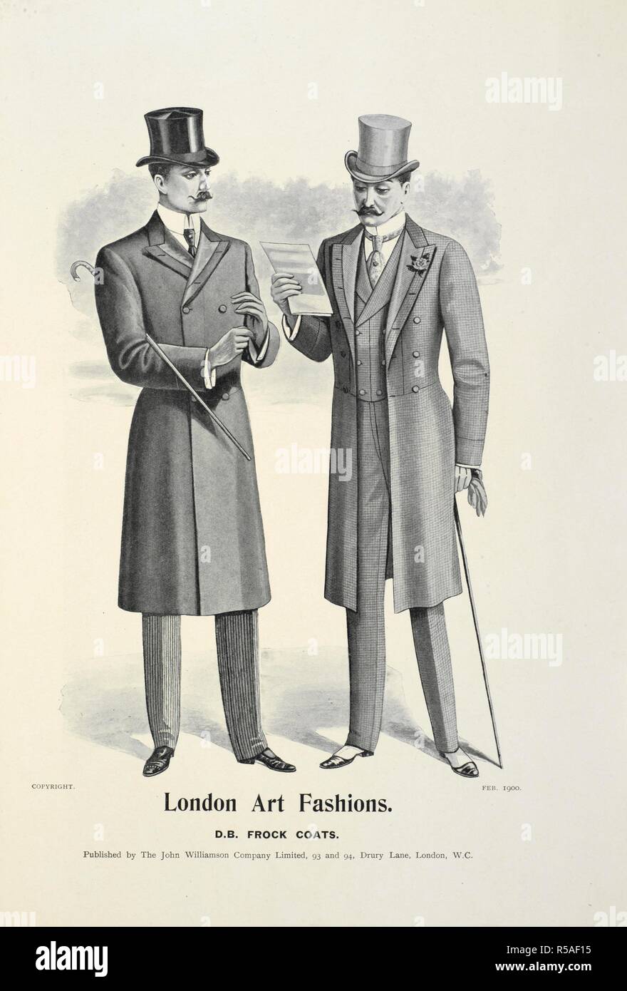 D.B. frock coats. London Art Fashion Journal. London, 1900. Source: London  art fashion journal. February 1900, opposite page 13 Stock Photo - Alamy